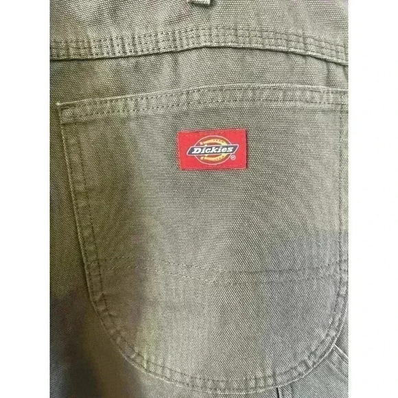 Mens Green Dickies Carpenter Pants Size 38x36 great condition heavy canvas - Picture 3 of 4